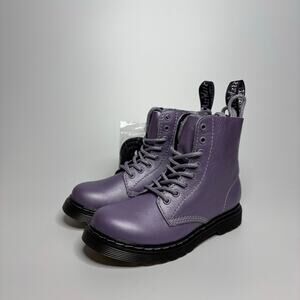 Dr. Martens Junior 1460 Pascal Leather Boots in Lavender Metallic Virginia Diva